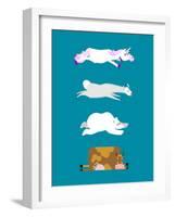 Sleeping Animals Set 3. Unicorn and Polar Bear. Cow and Llama. Wild Animal Sleeps. Sleepy Beast-popaukropa-Framed Art Print