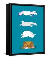 Sleeping Animals Set 3. Unicorn and Polar Bear. Cow and Llama. Wild Animal Sleeps. Sleepy Beast-popaukropa-Framed Stretched Canvas