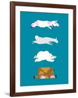 Sleeping Animals Set 3. Unicorn and Polar Bear. Cow and Llama. Wild Animal Sleeps. Sleepy Beast-popaukropa-Framed Art Print