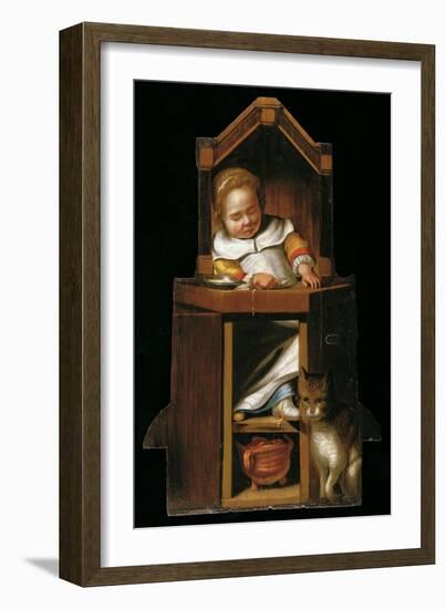 Sleeping Baby in Highchair-Johannes Cornelisz Verspronck-Framed Giclee Print