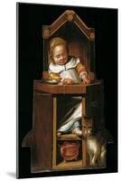Sleeping Baby in Highchair-Johannes Cornelisz Verspronck-Mounted Giclee Print
