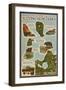 Sleeping Bear Dunes, Michigan - Sleeping Bear Dunes Legend Map-Lantern Press-Framed Art Print