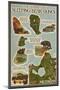 Sleeping Bear Dunes, Michigan - Sleeping Bear Dunes Legend Map-Lantern Press-Mounted Art Print