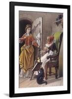 Sleeping Beauty: Aged 15, The Princess Meets an Old Woman Spinning-Carl Offterdinger-Framed Giclee Print