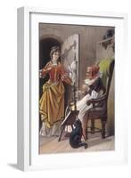 Sleeping Beauty: Aged 15, The Princess Meets an Old Woman Spinning-Carl Offterdinger-Framed Giclee Print