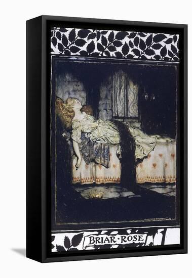 Sleeping Beauty aka Briar Rose Asleep-Arthur Rackham-Framed Stretched Canvas