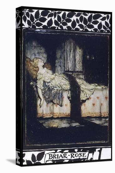 Sleeping Beauty aka Briar Rose Asleep-Arthur Rackham-Stretched Canvas