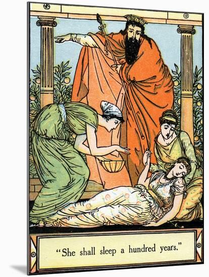 Sleeping Beauty illustrated by Walter Crane-Walter Crane-Mounted Giclee Print