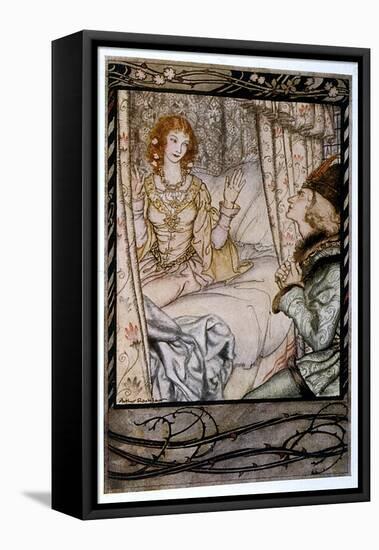 Sleeping Beauty-Arthur Rackham-Framed Stretched Canvas