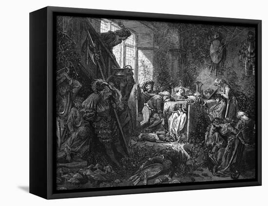 Sleeping Beauty-Gustave Doré-Framed Stretched Canvas