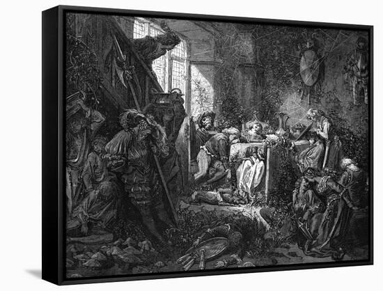 Sleeping Beauty-Gustave Doré-Framed Stretched Canvas