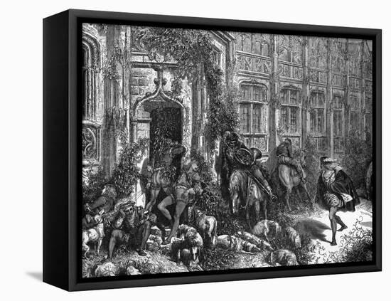 Sleeping Beauty-Gustave Doré-Framed Stretched Canvas