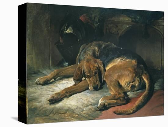 Sleeping Bloodhound-Edwin Henry Landseer-Stretched Canvas