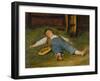 Sleeping Boy in the Hay, 1891-97-Albert Anker-Framed Giclee Print