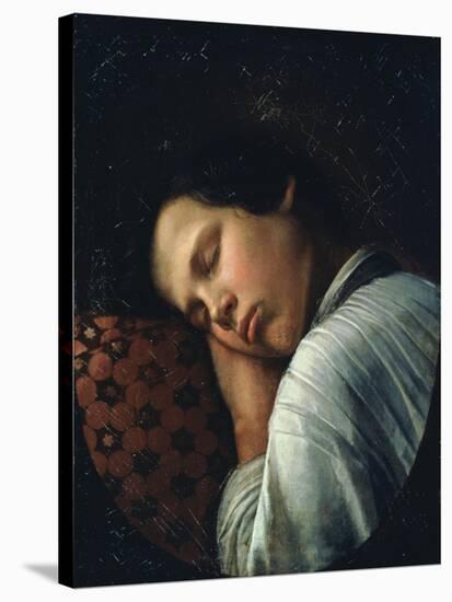 Sleeping Boy (Portrait of Avtiranov)-Nikifor Stepanovich Krilov-Stretched Canvas