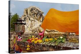 Sleeping Buddha, Wat Lokaya Sutha, Ayutthaya Historical Park, Ayutthaya, Thailand-null-Stretched Canvas