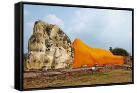 Sleeping Buddha, Wat Lokaya Sutha, Ayutthaya Historical Park, Ayutthaya, Thailand-null-Framed Stretched Canvas