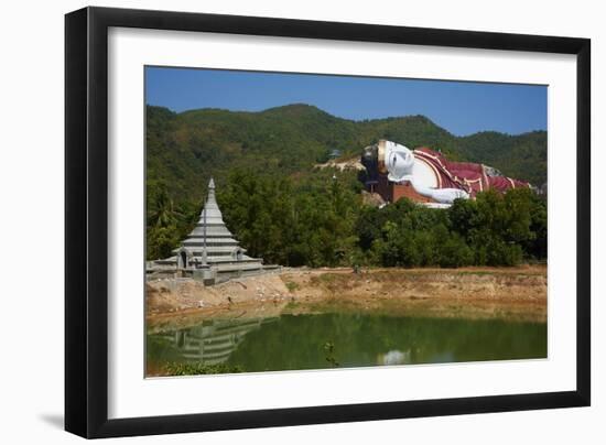 Sleeping Buddha, Win Sein Taw Ya, around Mawlamyine (Moulmein), Mon State, Myanmar (Burma), Asia-Tuul-Framed Photographic Print