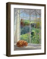 Sleeping Cat and Chinese Bridge-Timothy Easton-Framed Giclee Print