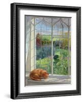 Sleeping Cat and Chinese Bridge-Timothy Easton-Framed Giclee Print