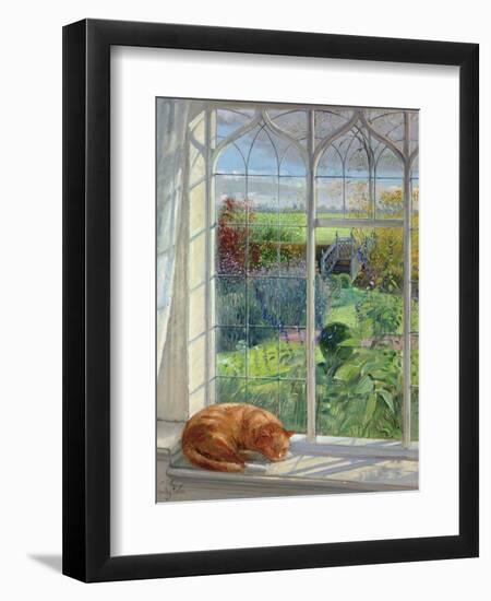 Sleeping Cat and Chinese Bridge-Timothy Easton-Framed Giclee Print