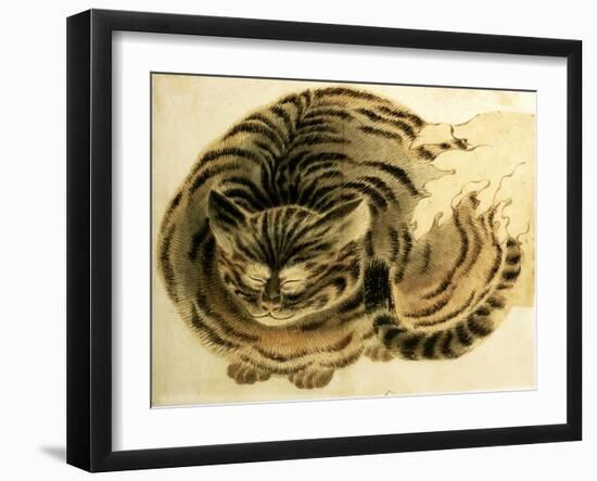 Sleeping Cat, Pub. C.1850-null-Framed Giclee Print