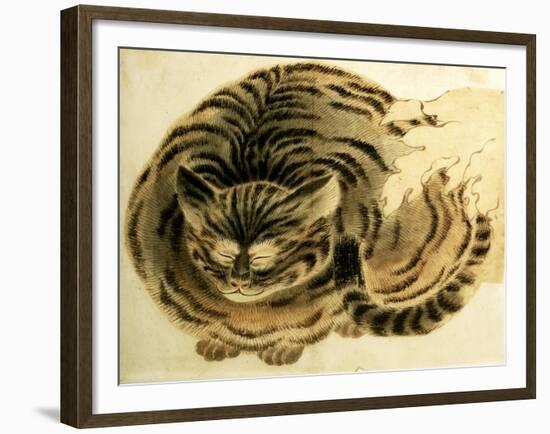 Sleeping Cat, Pub. C.1850-null-Framed Giclee Print