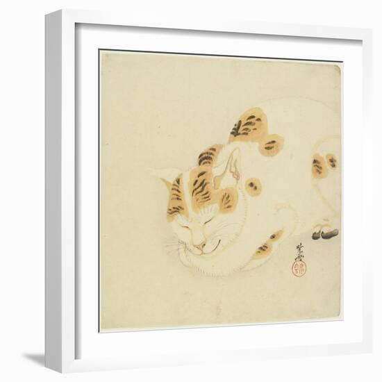 Sleeping Cat-Kawanabe Kyosai-Framed Giclee Print