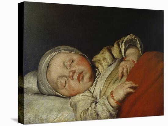 Sleeping Child-Bernardo Strozzi-Stretched Canvas