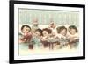 Sleeping Children with Dolls-null-Framed Premium Giclee Print