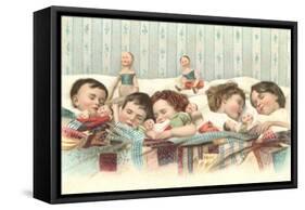 Sleeping Children with Dolls-null-Framed Stretched Canvas