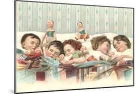 Sleeping Children with Dolls-null-Mounted Art Print