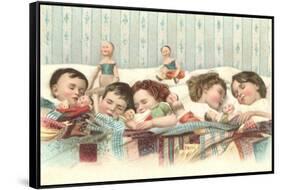 Sleeping Children with Dolls-null-Framed Stretched Canvas