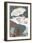 Sleeping Children with Umbrella-null-Framed Art Print