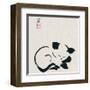 Sleeping Chinese Cat-null-Framed Art Print