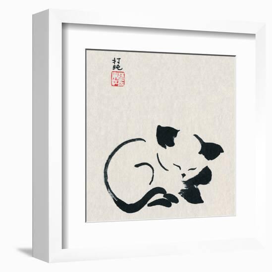 Sleeping Chinese Cat-null-Framed Art Print