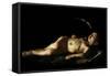 Sleeping Cupid, 1608-Caravaggio-Framed Stretched Canvas