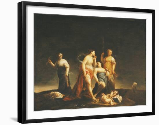 Sleeping Cupids, by Giuseppe Maria Crespi-null-Framed Giclee Print