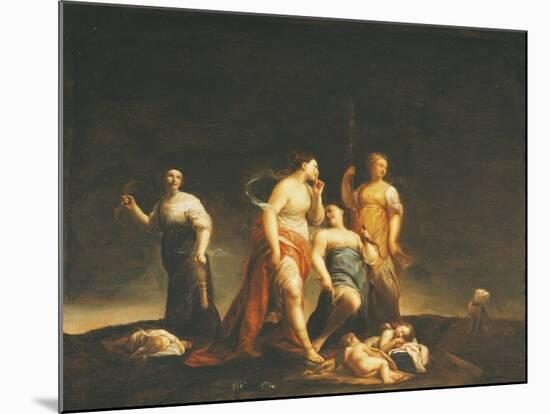Sleeping Cupids, by Giuseppe Maria Crespi-null-Mounted Giclee Print