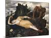 Sleeping Diana Watched by Two Fauns, 1877-Arnold Böcklin-Mounted Giclee Print