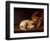 Sleeping Dog, 1650-Gerrit Dou-Framed Art Print