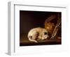 Sleeping Dog, 1650-Gerrit Dou-Framed Art Print