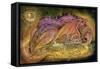 Sleeping Dragon on Gold Hoard-Wayne Anderson-Framed Stretched Canvas