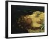 Sleeping Female with Red Hair-Gustave Courbet-Framed Giclee Print