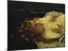 Sleeping Female with Red Hair-Gustave Courbet-Mounted Giclee Print