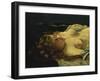 Sleeping Female with Red Hair-Gustave Courbet-Framed Giclee Print