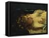 Sleeping Female with Red Hair-Gustave Courbet-Framed Stretched Canvas