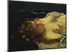 Sleeping Female with Red Hair-Gustave Courbet-Mounted Giclee Print