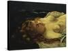 Sleeping Female with Red Hair-Gustave Courbet-Stretched Canvas