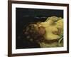 Sleeping Female with Red Hair-Gustave Courbet-Framed Giclee Print